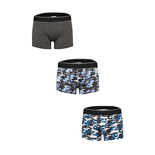 Image of Tom Franks Mens Camo Boxer Shorts (Pack Of 3) (L) (Blue Camo)