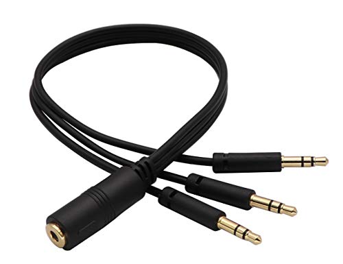 Cable divisor Y de audio 3.5mm con 3 salidas macho y 1 hembra