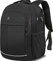 Backpack, Laptop Backpack, Carry on Backpack, Durable Large 17.3 Inch TSA Friendly Business Travel Laptop Backpack with USB Port, College School Bag Gift for Men Women Teens Bookbag, Black