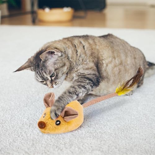 Souris pour chat contre l'ennui : jouet interactif en peluche