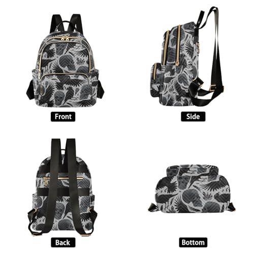 Image of Gothic Crows Skulls Gothic Mini Backpack Fashion Backpack Purse for Women,Handbag Shoulder Bag Casual Daypack, Ladies Gift for College Work (M)