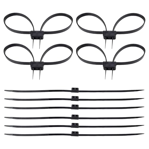 DEANKEJI 10 Piezas Bridas Negras, Bridas Para Cables, Doble Bloqueo