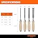 Jorgensen 4-Piece Wood Chisel Set, Chromium Alloy Steel Beveled Edge Wood Chisels, Wood Chisels for Woodworking, Ergonomic Hardwood Handle with Metal Ferrule, 1/4