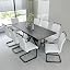 Black Table + 8 White Chairs (Black Leg)