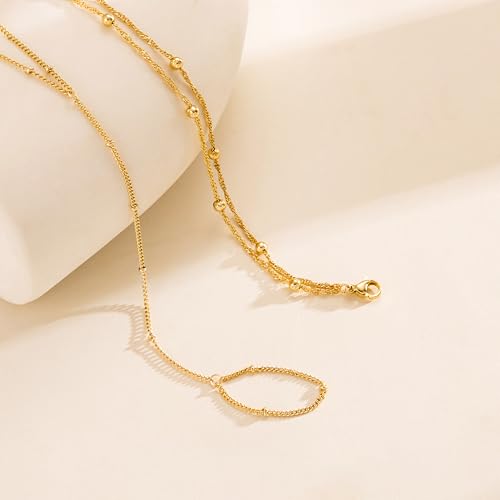 Elegant 14k Gold Hand Chain Bracelet for Women – Dainty Ring Bracelet with Adjustable Fit – Trendy Jewelry for 2025 - Image 5