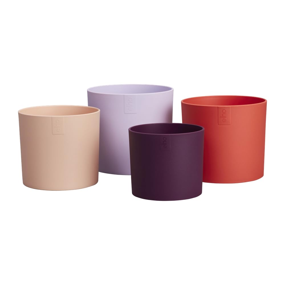 elho Lex Pott set of 4 - Plant Pots Indoor - 100% Recycled Plastic - diameter 11, 13, 14 and 15 cm - Purple/Soft Lilac - Image 2