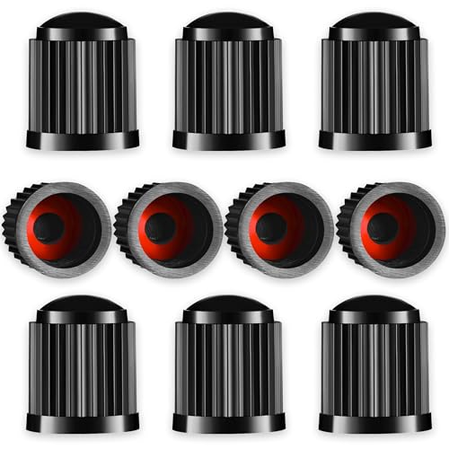 10 pcs dust cap, Tyre Valve Caps with O Seal Ring, Universal Stem Dust Covers for SUV, Cars, Bike, Motorcycles, Trucks, Heavy-Duty, Airtight Seal, Screw-On, Easy to Operation (Pack of 10)