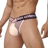 Faringoto Slip sexy da uomo con perizoma, perizoma, con tasca grande, Rosa, Small