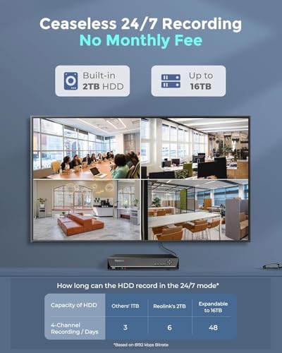Image of REOLINK 8CH 12MP PoE Security Camera System with 2TB HDD RLK8-1200D4-A | 8pcs Wired PoE Cameras, Smart Detection, Color & Infrared Night Vision, 24 /7 Recording, Two-Way Talk, Perimeter Protection