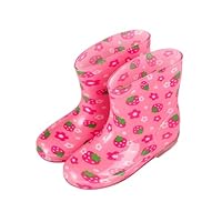 Hixingo Waterproof Lightweight Toddler Rain Boots for Little Kids Unisex Girls Boys Easy on Handle Non-Slip Children Wellies Rainboots Outdoors for Spring Summer, School