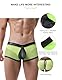 ohyeahlady Gay Unterwäsche Herren Ouvert Trunk Sexy Fishnetz Boxershorts mit Beutel Mesh Shorts Durchsichtige Herausnehmbare Slips Sissy Höschen Wetlook Shorts Reizwäsche Boxerbriefs Grün XL