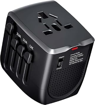 International Travel Adapter Voltage Converter, Step Down 230V to 110V for Hair Dryer, Hair straighteners, All-in-One Power Converter for US to Europe UK AU Asia Over 200 Countries