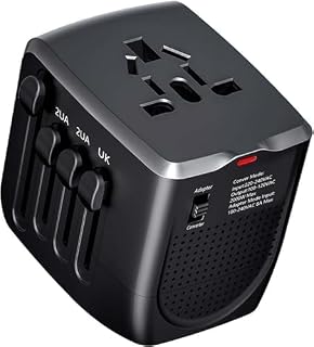 International Travel Adapter Voltage Converter, Step Down 230V to 110V for Hair Dryer, Hair straighteners, All-in-One Power Converter for US to Europe UK AU Asia Over 200 Countries