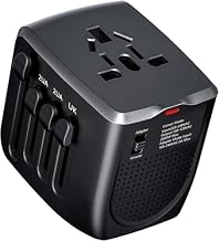 International Travel Adapter Voltage Converter, Step Down 230V to 110V for Hair Dryer, Hair straighteners, All-in-One Power Converter for US to Europe UK AU Asia Over 200 Countries