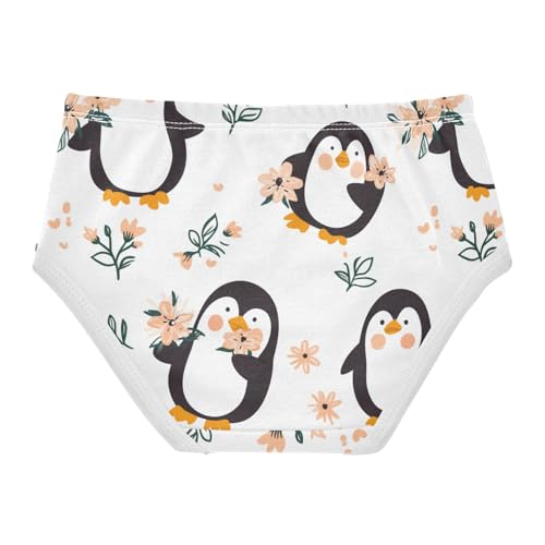 Wusikd Cute Penguins Girls' Underwear Cotton Flowers Girls Briefs Soft Toddler Underwear 2T2