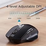 Bluetooth Mouse,[Upgraded] Rechargeable Wireless Mouse (BT 5.0/4.0+2.4G Hz),Computer Mouse with Visible Battery Level, 4 Adjustable DPI, Portable PC Mouse for MacBook Chromebook,Black - Image 4