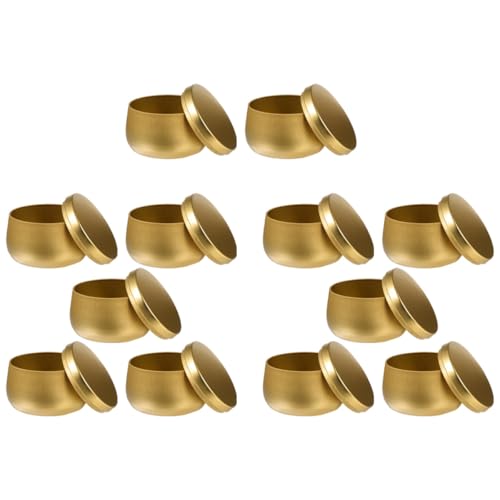 DIYEAH 12oz Round Sealed Tinplate Candy Storage Canister Set of 12, Versatile Tea Caddy and Jewellery Craft Beads Container with Lid for Kitchen and Home Organisation