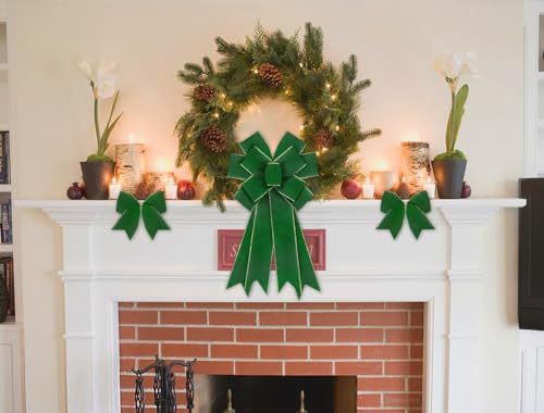 Ruban de Noël vert pour emballage cadeau de luxe avec bords métalliques