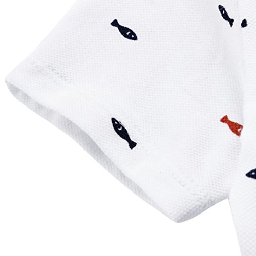 Camiseta polo casual de verão com gola alta e estampa de peixe da EFINNY para crianças pequenas e me