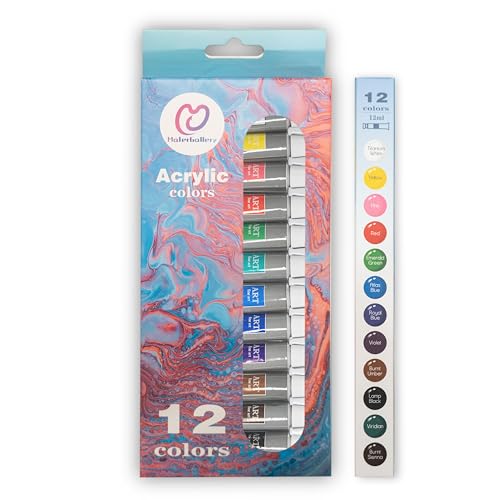 MalerGallery Acrylfarben 12 Set Tuben 12 ml 12 Farben