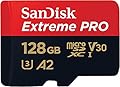 SanDisk 128GB Extreme PRO scheda microSDXC + adattatore SD + RescuePro Deluxe, fino a 200 MB/s, con prestazioni app A2 UHS-I Class 10 U3 V30