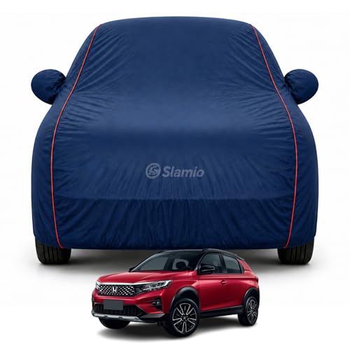 Image of Premium 100% Waterproof Car Cover for Honda's WRV 2022-2026 Models | All-Weather, UV & Dust Protection | Heavy-Duty 3-Layer Fabric | Custom Fit with Mirror & Antenna Pockets | Navy Blue