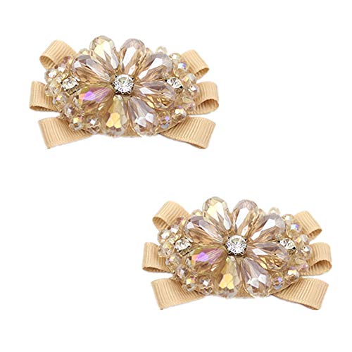 Clips de chaussures de mariage avec perles et strass cristal faits main
