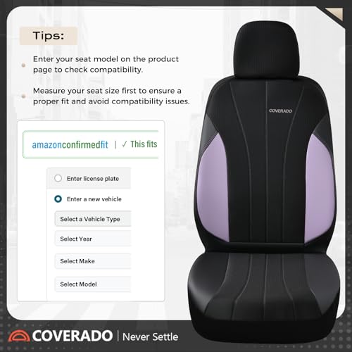 Image of Coverado Seat Covers Full Set, Automotive Car Seat Covers 5-piece, Car Protectors 5 Seats for Car, Purple Auto Seat Covers Spill-Proof Design Universal Fit for SUV, Vans, Sedan, Truck