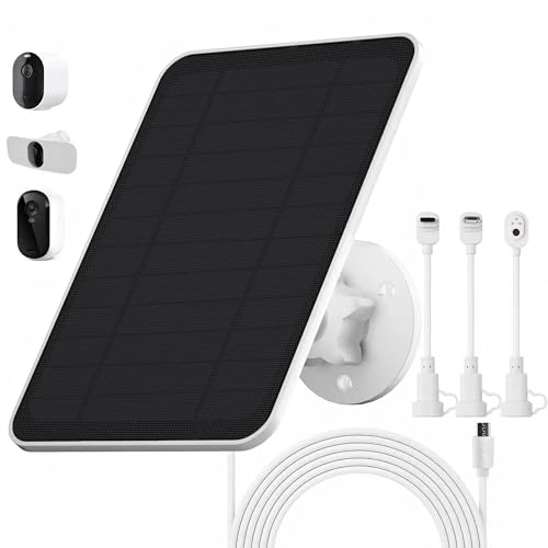 Image of Solar Panel Charger for Arlo Essential Series,Go 2,Pro 6XL/6/5S/3,Ultra Series,Wireless Floodlights Camera,Solar Panel with Battery for Arlo Camera,9.8ft Cable,Adjustable Mount,Weatherproof