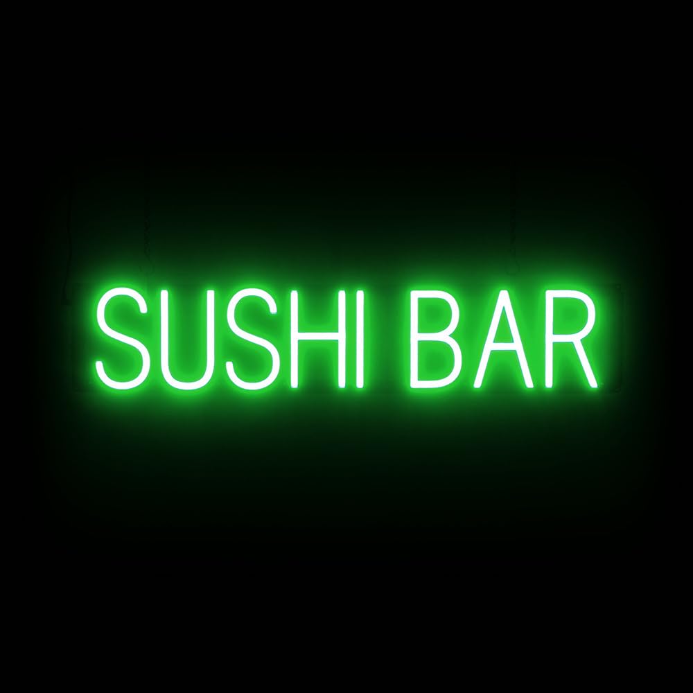 SpellBrite LED Neon SUSHI BAR Sign for Business - Green, 31" x 6"