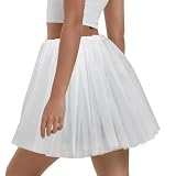 Women's 5-Layer Tulle Tutu Skirt, Fluffy Dance Dress for Cosplay, St. Patrick's Day Halloween Costume, Party, Running (US, Alpha, Large, Regular, Regular, White) -  UAREBST