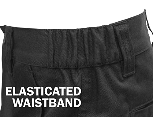 FNT Workwear Black Mens Cargo Combat Work Trouser Multi Pockets Work Pants with Elasticated Waist Band Knee Pad Button & Zip Fly (38 Waist, 29 Leg, Black, Regular) - Image 7