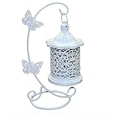 Aovie Candle Holder Hollow Out Hanging Tealight Lanterns Lamp White Decorative Candlestick Craft wit