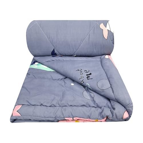 Image of MORADO Glace Cotton AC Comforter /Blanket /Quilt for Double Bed | Ultra Soft & Lightweight | All Season Reversible Comforter | Cozy Bedding for Home & Hotel | Size 90x100 Inches,Fish & Grey,Double