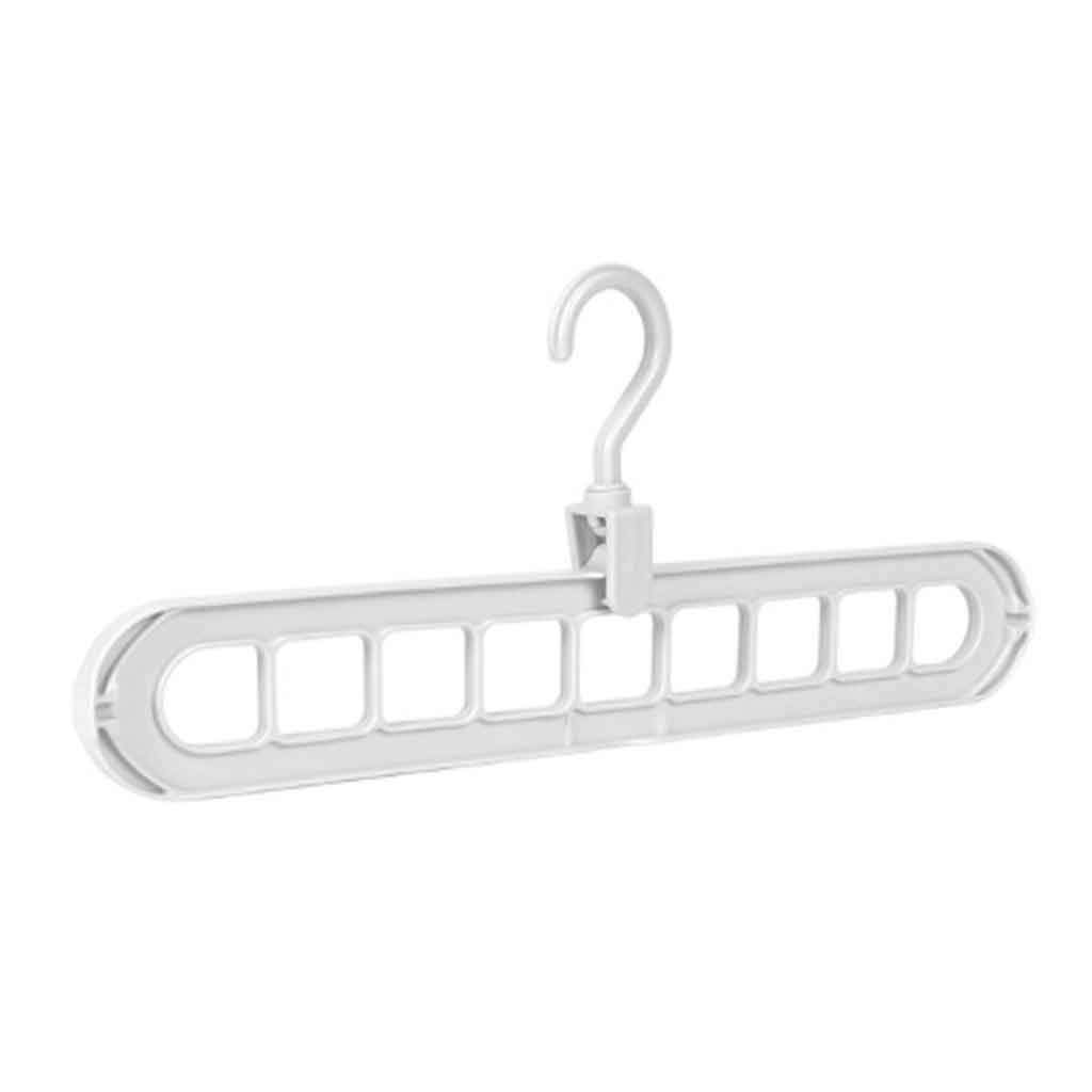 MOBYGKFY 5PCS/Lot Clothes Hanger Multi-port Support Circle Clothes Drying Racks 9 Hole Rotating Multifunction Plastic Scarf Storage Rack(White-style)