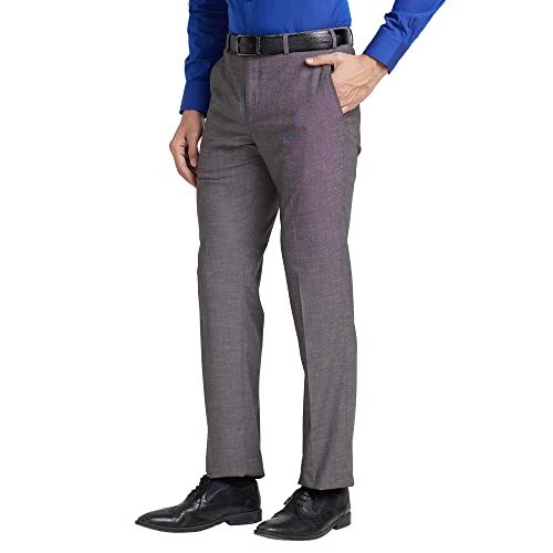 Image of Park Avenue Men's Terry Rayon Blend Fil-A-Fil Pattern Smart Fit Flat Front Formal Trouser