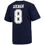 fallen recht groß aus NFL Football T-Shirt Dallas Cowboys Troy Aikman #8 Trikot Jersey Blue Legends (3XL)