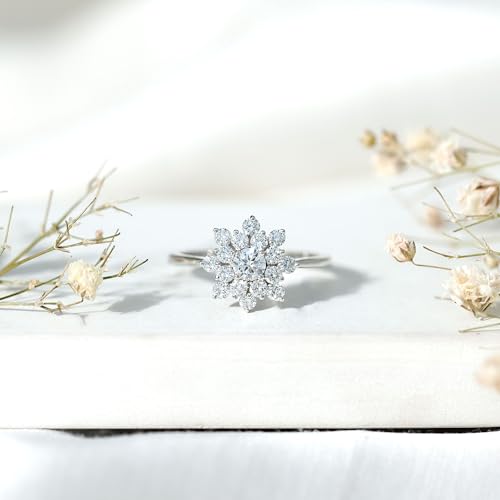 Certified Lab Grown Diamond Flower Engagement Ring, Ef-Vs Quality, Diamond Cluster Ring For Women - Ready To Gift3