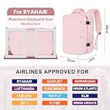 Cmezevi Reiserucksack 20L 40x20x25 cm, Flugzeug Handgepäck Kompatibel Ryanair/EasyJet, 14-Zoll Laptop Rucksack, Leichter Kabinenrucksack mit Trolley-Sleeve, für Business, Schule, Reisen - Rosa