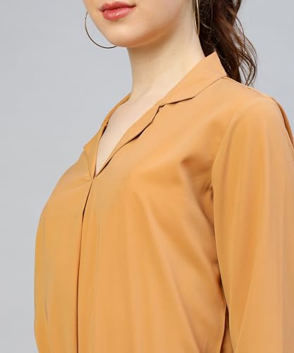 Image of Women's Regular Fit Cotton Blend Shirts with Wingtip Collar