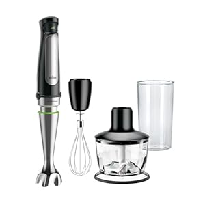 Braun MultiQuick 7 3-in-1 Immersion Blender with Food Processor – Powerful Handheld Electric Stick Blender – Emulsifier for Chopping, Beating & Whisking – Ideal for Soup, Puree, Smoothies & More