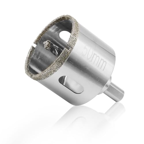 Image of 2 inch / 50mm Diamond Glass Hole Saw with Center Drill Bit for Ceramic, Tile, Porcelain, Marble
