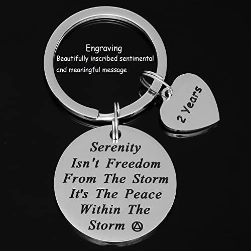HUTIMY Sober Gifts for Women Keychain Gifts for Sobriety Anniversary 2 Years 2yr Key Chains Na Recovery Jewelry for Men Sober Jewelry3