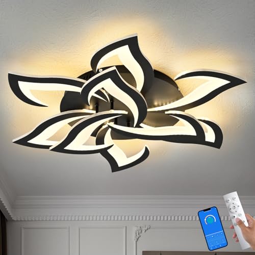 Modern Ceiling Light with APP & Remote Control, Dimmable LED