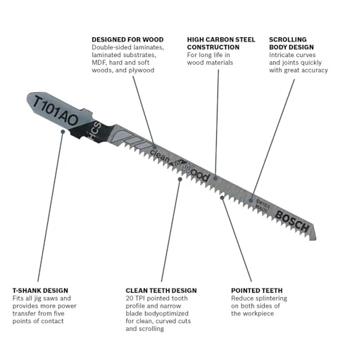 Bosch T101AO 20 TPI T-Shank Blades