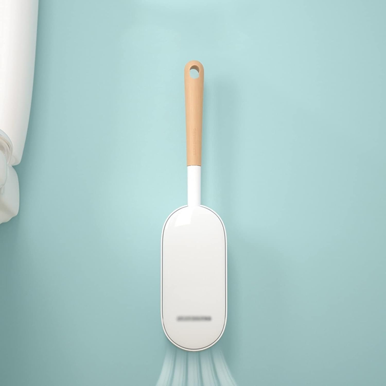 Toilet Brush Holder Toilet Brush with Wooden Handle S-Type Brush Head Household Wall-Mounted Automatic Opening and Closing Toilet Cleaning Tool Toilet Brush Set Toilet Brush Holders