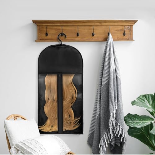 Sacos de armazenamento de perucas, sacos de armazenamento de perucas com cabide | 5 peças suporte de