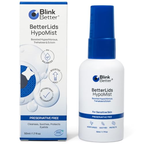 BlinkBetter BetterLids Boosted Hypochlorous Acid Eyelid Spray – Gentle Non-Sting Eyelid Cleanser...
