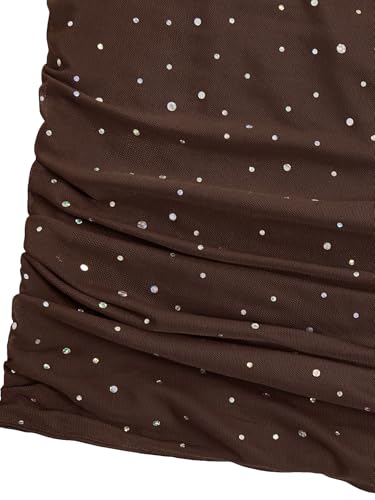 Image of Floerns Women's Rhinestone Sleeveless Bandeau Party Corset Strapless Tube Sequin Top