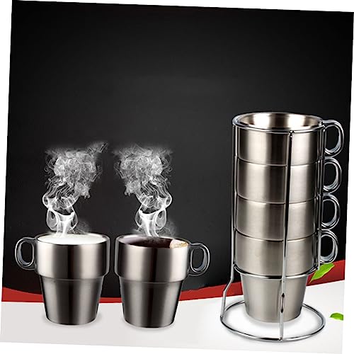 Ensemble tasses isolantes camping inox avec support de rangement compact - 4